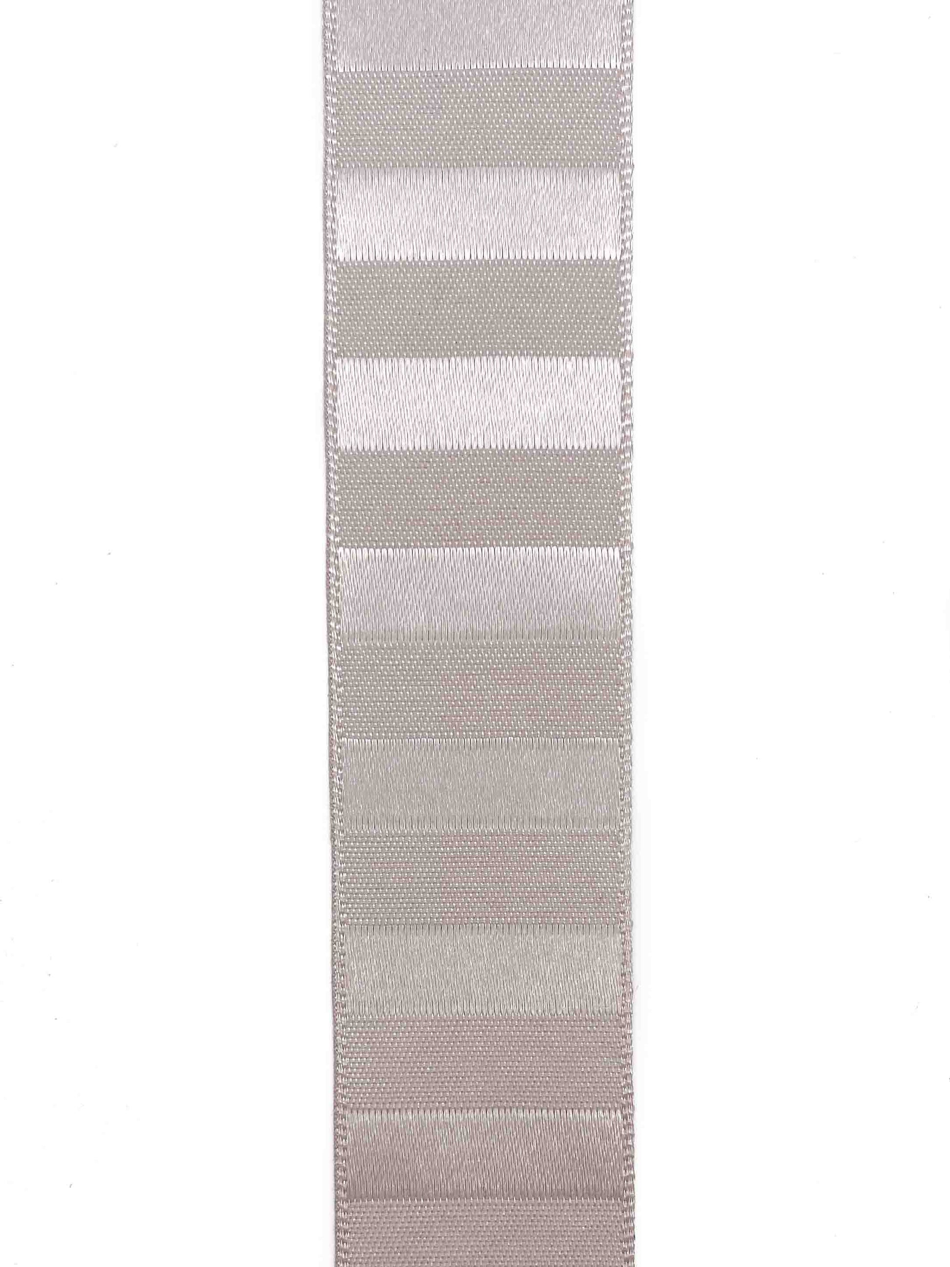 Silver Grey Striped Satin Ribbon - 25mm