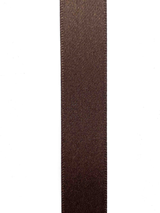 Dark Brown Double Sided Satin Ribbon - 15mm