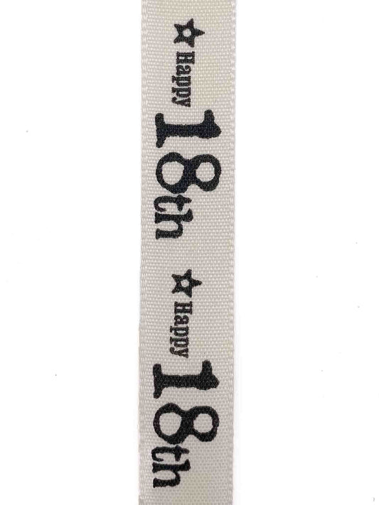 Happy 18th Ribbon - 15mm