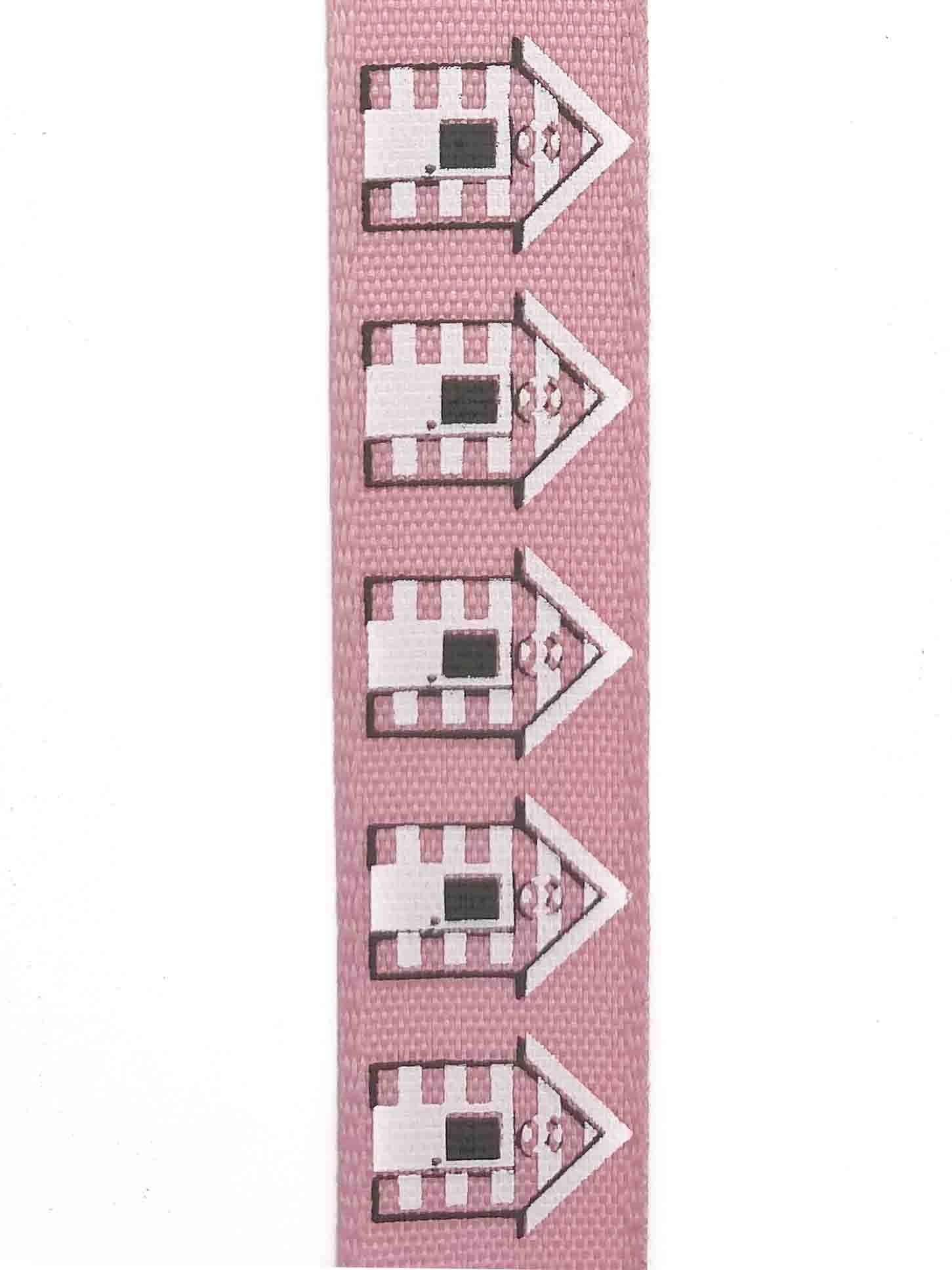 Pink Beach Hut Ribbon - 15mm