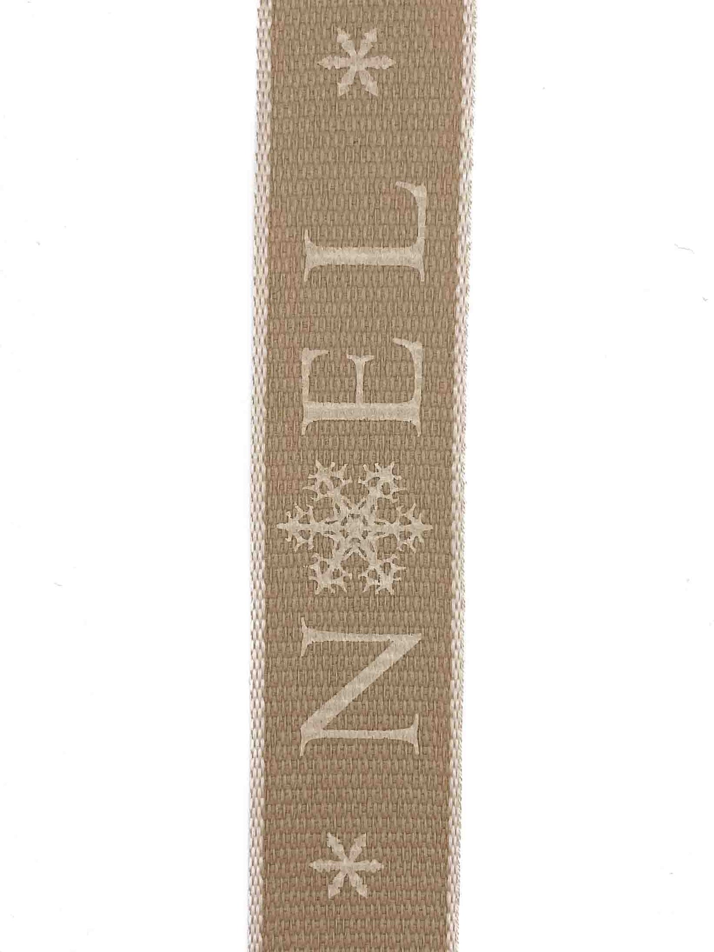 Cream Noel Hessian Effect Ribbon - 25mm