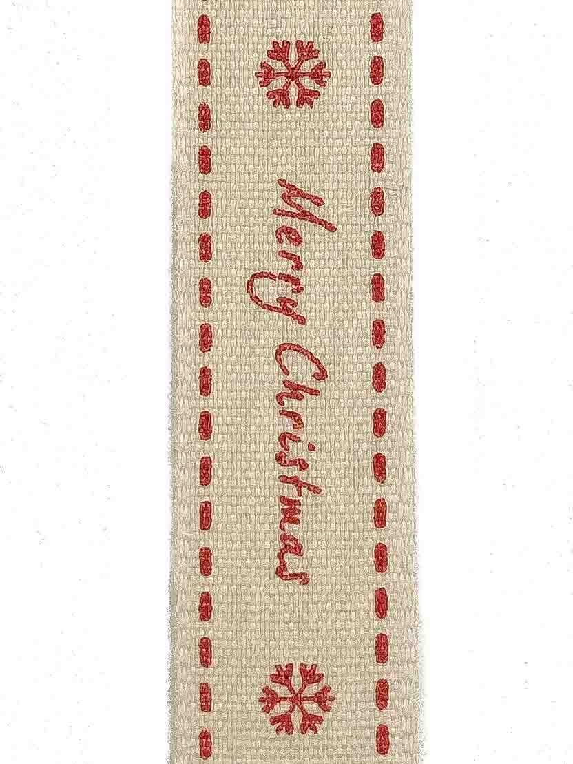 Red Merry Christmas Ribbon - 15mm