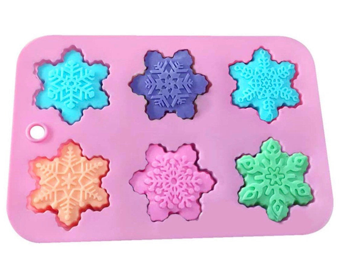 Snowflake Silicone Mould, 6 cavity