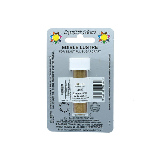 Sugarflair Edible Lustre Colour - Gold Titanium Free