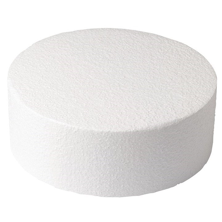 Round Straight Edged Polystyrene Cake Dummy - 8'' X 4'' Deep