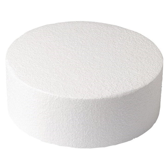 Round Straight Edged Polystyrene Cake Dummy - 8'' X 4'' Deep