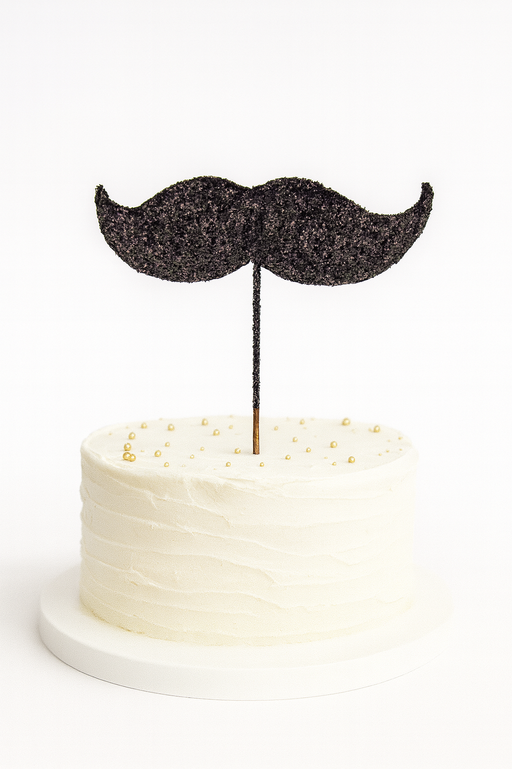 Black Glitter Pick: Moustache