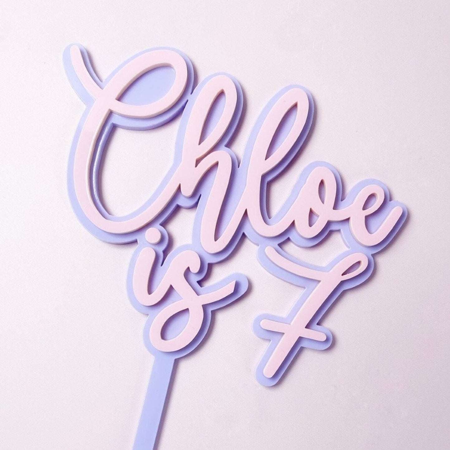 Personalised Name & Age Double Layered Cake Topper