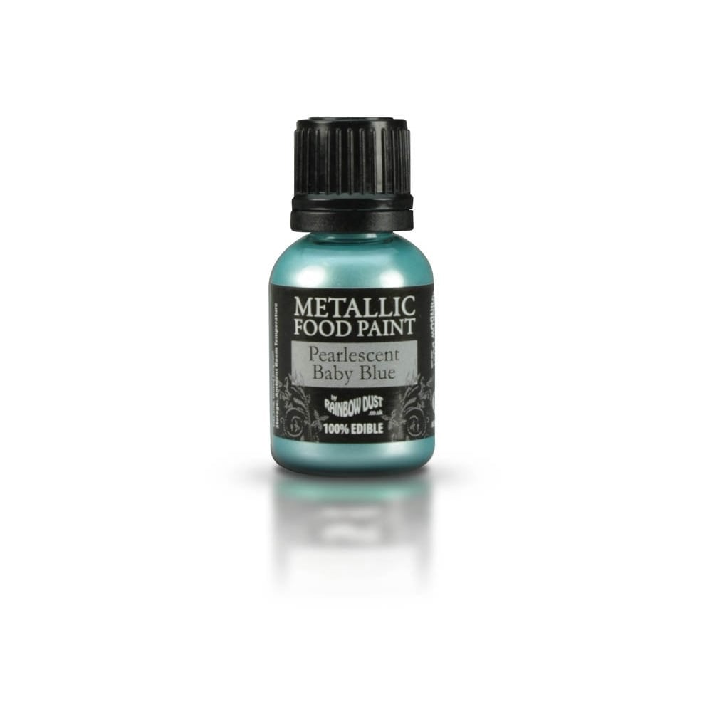 RAINBOW DUST Edible Food Paint 25ml - Pearlescent Baby Blue