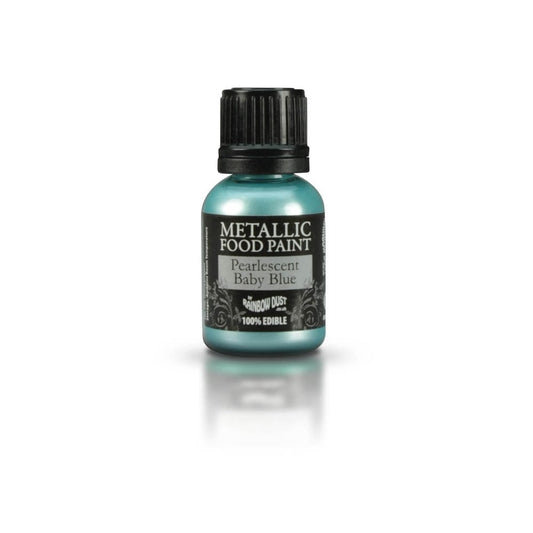 RAINBOW DUST Edible Food Paint 25ml - Pearlescent Baby Blue