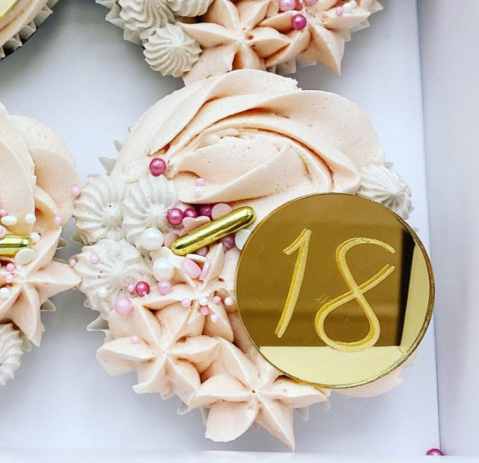 Mini Age Acrylic Cupcake Disc